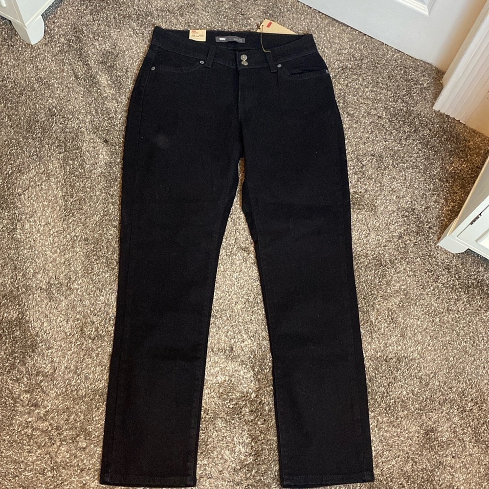 Levi’s Womens 529 Black Jeans Curvy Skinny Mid Rise Straight Leg sz 10 M 30W NWT